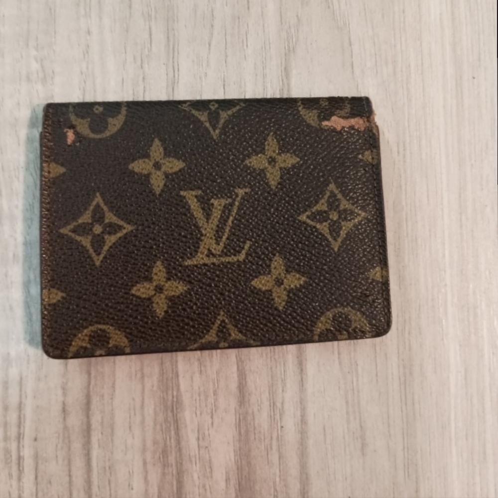 LOUIS VUITTON LV Monogram Canvas Leather Credit Business Card Wallet